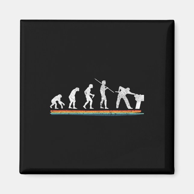 Imã Evolution Billiards Engraçado Vintage (Frente)