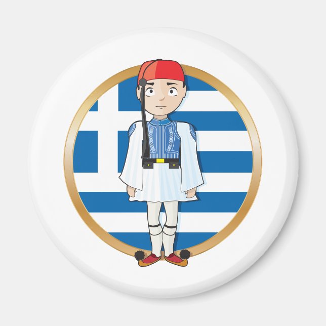 Imã Evzone grego com sinalizador (Frente)