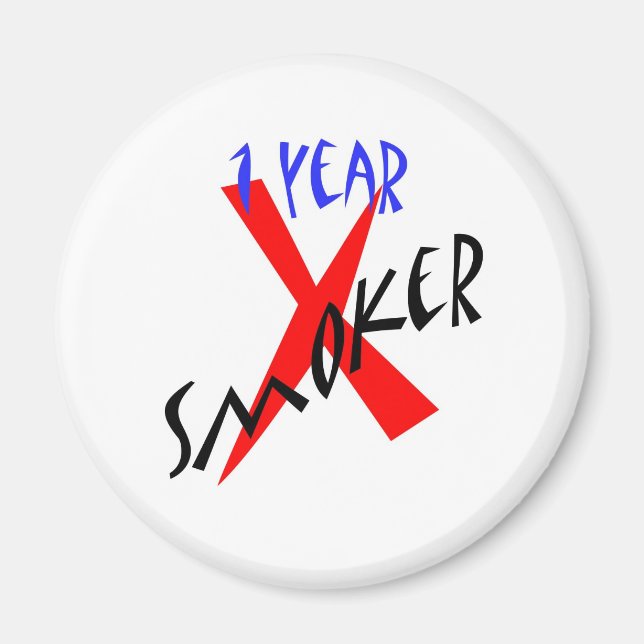Imã Ex-fumante Vermelho de 1 ano (Frente)