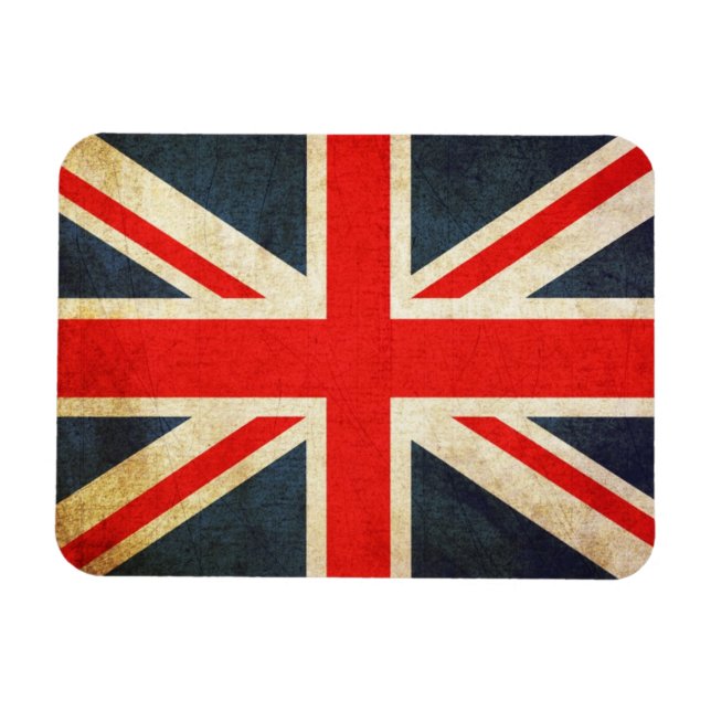 Ímã Excelente Britian Flag em Grunge (Horizontal)