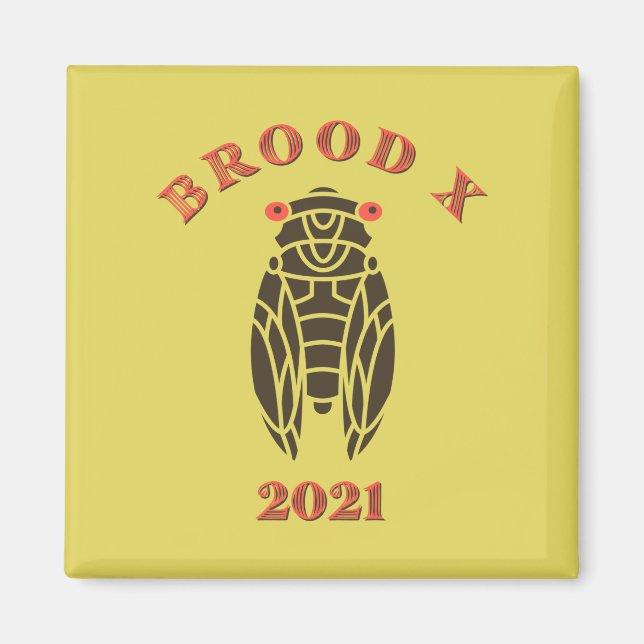 Imã Excelente Brood X Leste Cicada 2021 (Frente)
