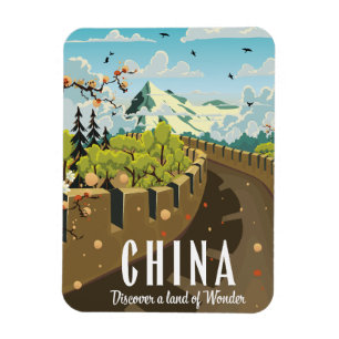 Ímã Excelente muro do poster de viagens da China