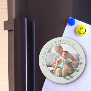 Imã Excelente Vovó Te Ama Foto De Flor Selvagem Roxo