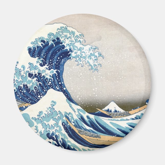 Imã Excelente Wave Off Kanagawa Hokusai Fine Art (Frente)