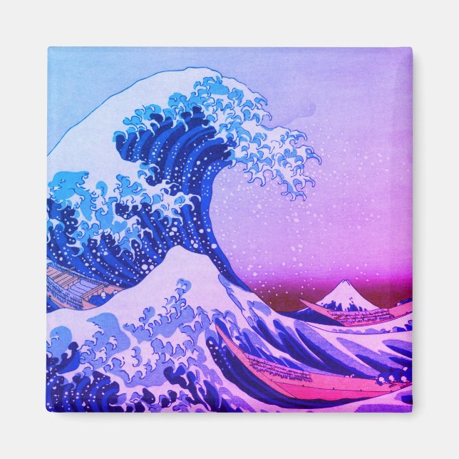 Imã Excelente Wave off Kanagawa & Japonês Art /Japão (Frente)