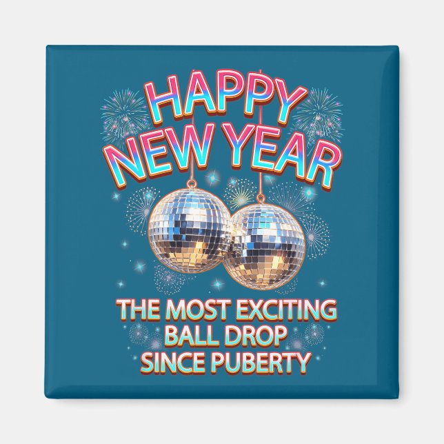 Imã Exciting Ball Drop Since-puberty Happy New Year Di (Frente)