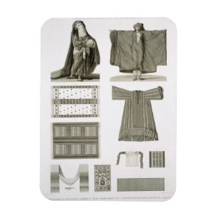 Ímã Exemplos dos trajes de seda e egípcios, 'de Desc