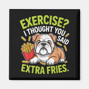 Imã Exercício de Bulldog Inglês, Extra Fritas Engraçad