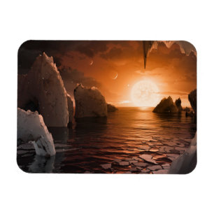 Ímã Exoplanetário Trapist-1f Do Lado Noturno Icy.