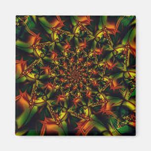 Imã Exótico Arte frontal verde e amarela