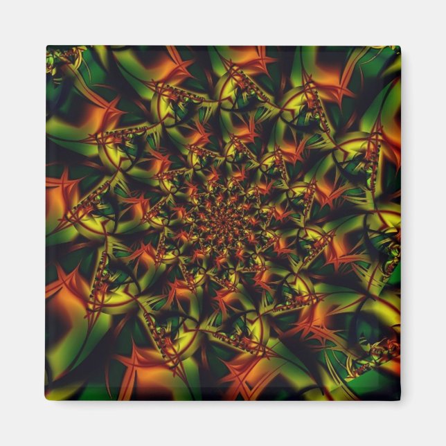 Imã Exótico | Arte frontal verde e amarela (Frente)