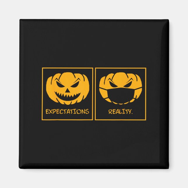 Imã Expectativas realidade jack o lantern abóbora rost (Frente)