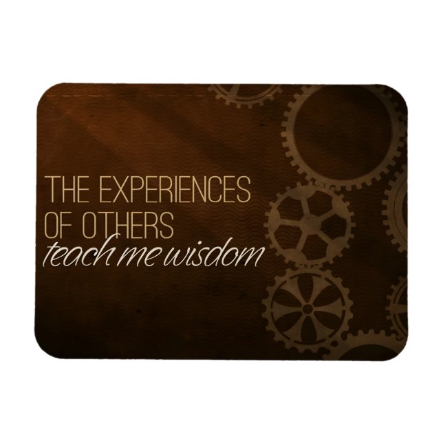 Ímã "Experiências ensinam sabedoria" Afirmação de Moti (Horizontal)