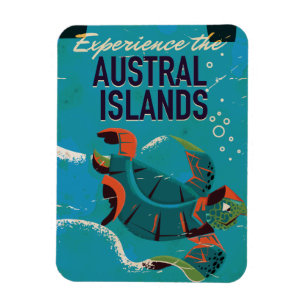 Ímã Experimente a viagem vintage para as Ilhas Austrai