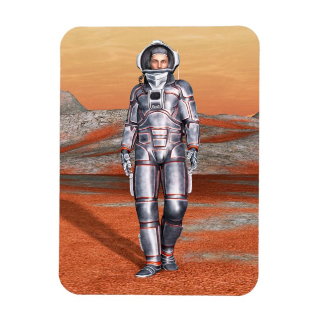 Ímã Explorador de Marte Astronauta Planeta Alien Arte  (Vertical)