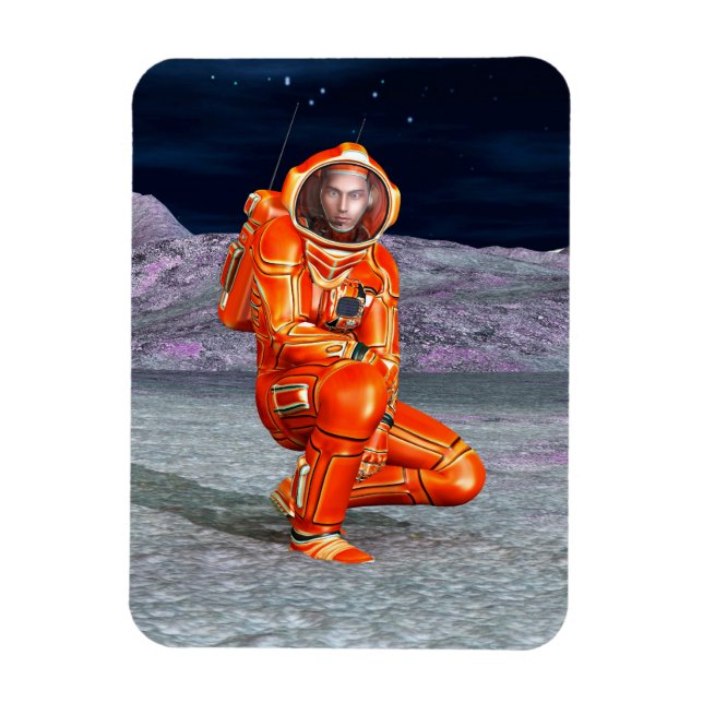 Ímã Explorador de Marte Astronauta Planeta Alien Arte  (Vertical)