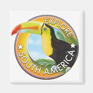Imã Explore logotipo vintage da América do Sul