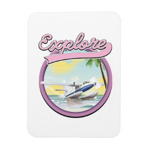 Ímã Explore o logotipo do viagem