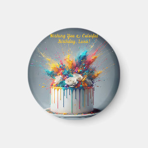 Imã Explosão de alegria - Bolo de aniversário feliz