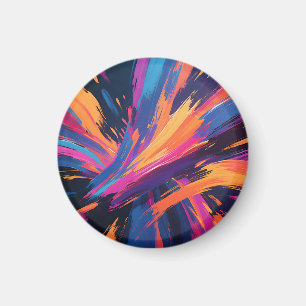 Imã Explosão de Cor com Pinceladas Abstratas Vibrantes