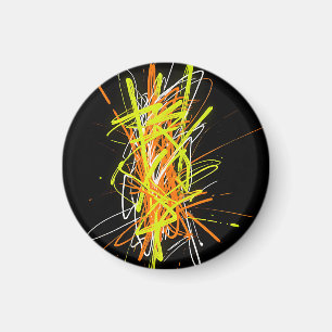 Imã Explosão de Energia Abstrata Caos Neon