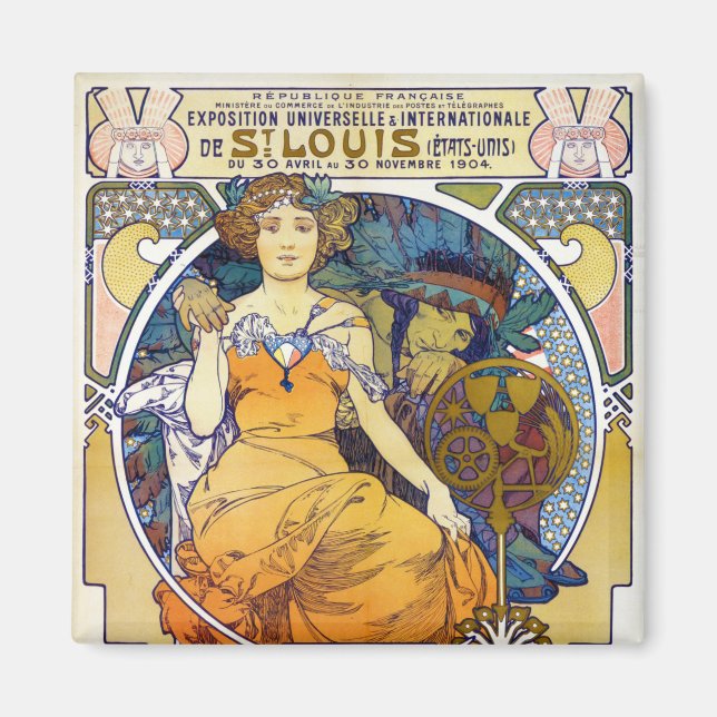 Imã Exposição Louis, Mucha (Frente)