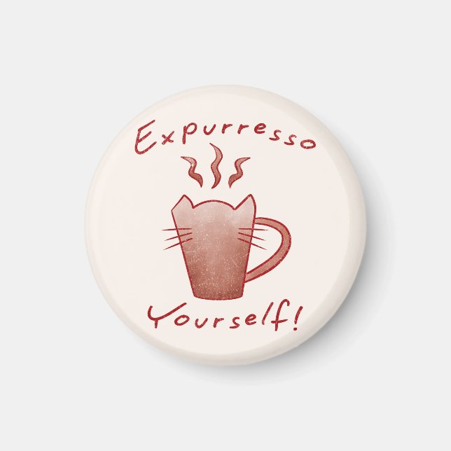 Imã Expresse-se Gatos e Café (Frente)