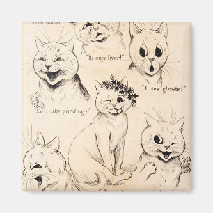 Imã Expressões Faciais de Vários Gatos, Louis Wain