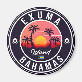 Imã Exuma Bahamas Retro Sunset Vintage Souvenirs