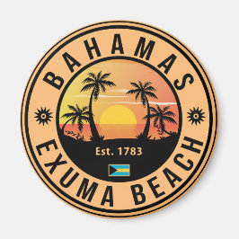 Imã Exuma Bahamas Retro Sunset Vintage Souvenirs