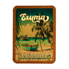 Ímã Exuma Bahamas Vintage Beach Souvenirs