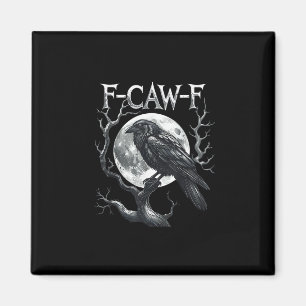 Imã F-Caw-F Corvo Lua Gótico Halloween Corvo Pássaro A