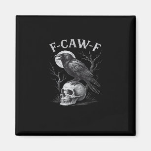Imã F-Caw-F Corvo Pássaro Retro Vintage Gótico Lua F-C