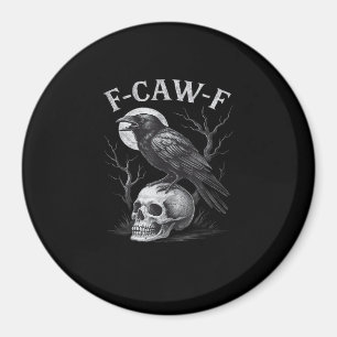 Imã F-Caw-F Corvo Pássaro Retro Vintage Gótico Lua F-C