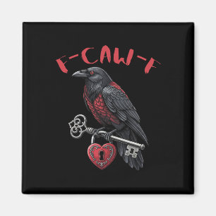 Imã F-caw-f Corvo Preto Segurando Coração com Fechadur
