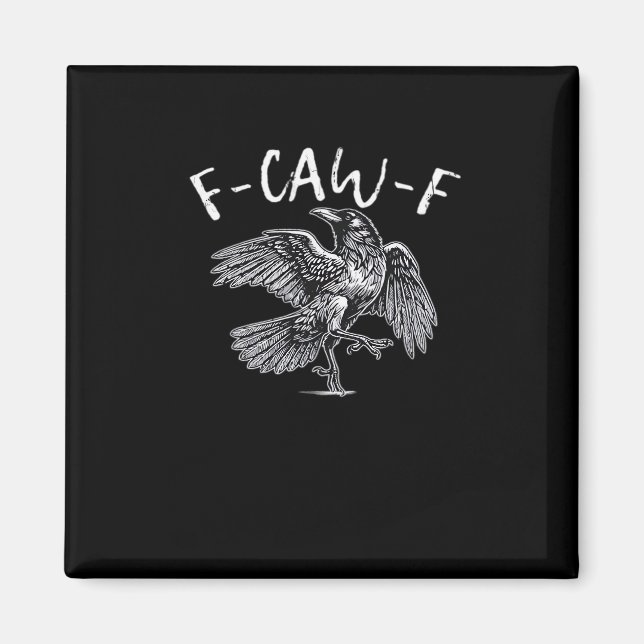 Imã F-Caw-F Corvo Retro Clássico (Frente)