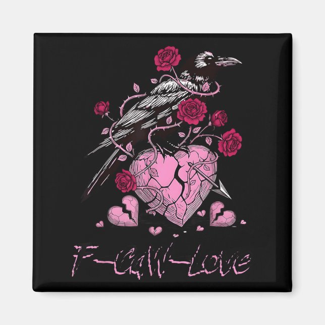 Imã F Caw F Crow Anti Valentine's Day Dark Gothic Brok (Frente)