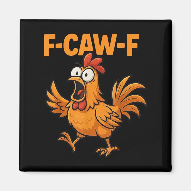 Imã F-caw-f Crow Funny Fcawf Black Bird Meme G (Frente)