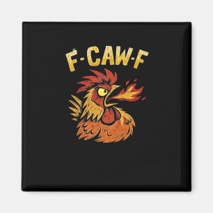Imã F-Caw-F-Frango Clássico Minimalista Limpo
