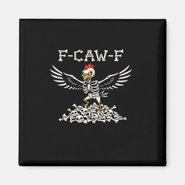 Imã F Caw F Galinha Engraçada de Halloween Estilo Lega (Frente)