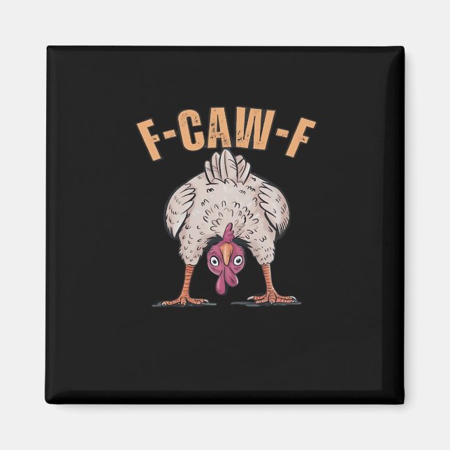 Imã F Caw F Galinha Engraçada Estilo Clássico Retro Le (Frente)