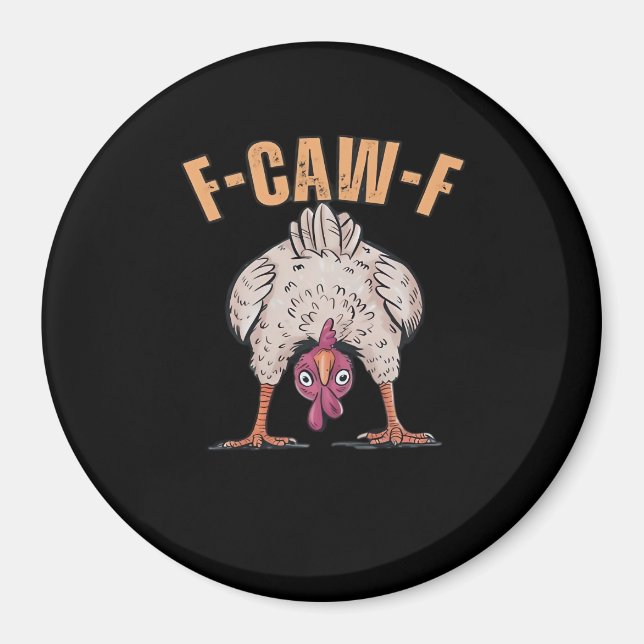Imã F Caw F Galinha Engraçada Estilo Clássico Retro Le (Frente)