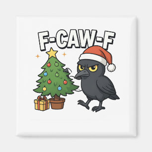 Imã F-caw-f Natal Raven Crow Xmas Memória de Árvore