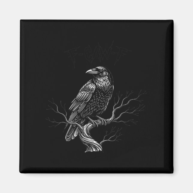 Imã F-caw-f - Raven - Crow - Halloween Figurume Premiu (Frente)