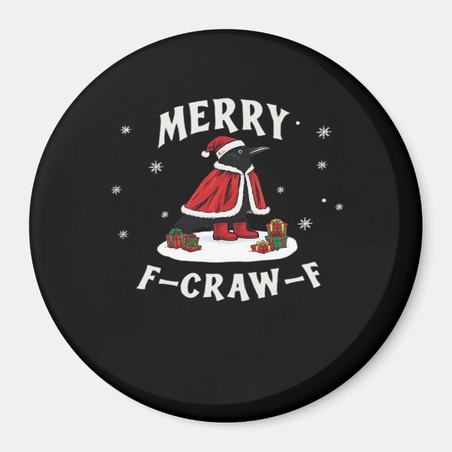 Imã F-Craw-F Crow Christmas F-Caw-F Raven Christmas Cl (Frente)