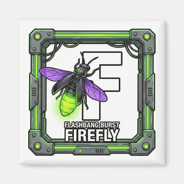 Imã F é para Firefly – Ímã de Aprendizado do Alfabeto  (Frente)