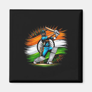 Imã Fã Amante de Críquete da Bandeira Indiana Orgulho 