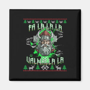 Imã Fa La 8 Valhalla Santa Hat Viking Skull Natal