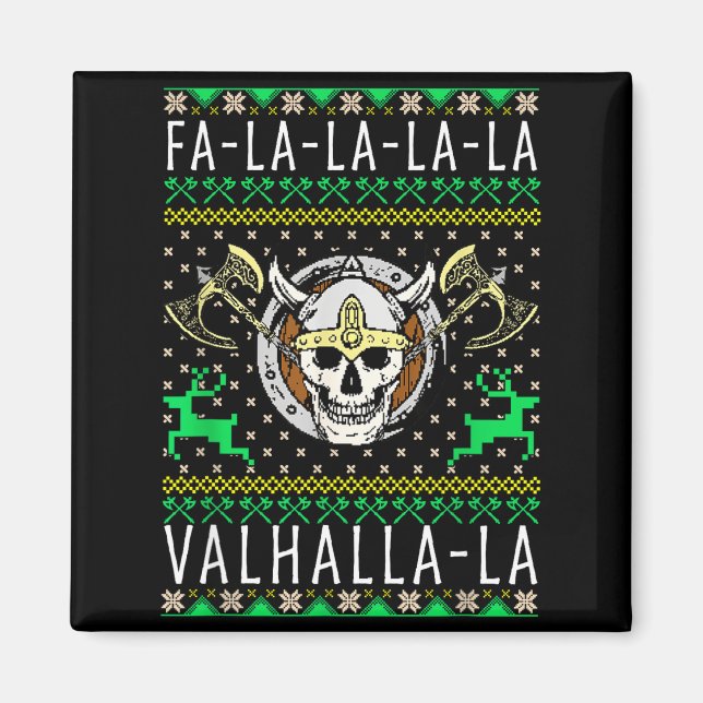 Imã Fa-la-la-la Valhalla-la Deus Viking Natal Feio (Frente)