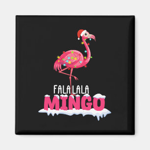 Imã Fa La La Mingo Flamingo Christmas — Chapéu Vermelh
